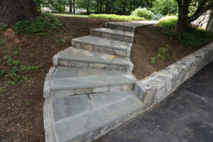 masonry steps on slope