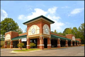 pavement and walkways of strip Malls