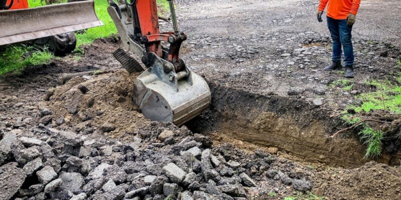 Land grading excavation