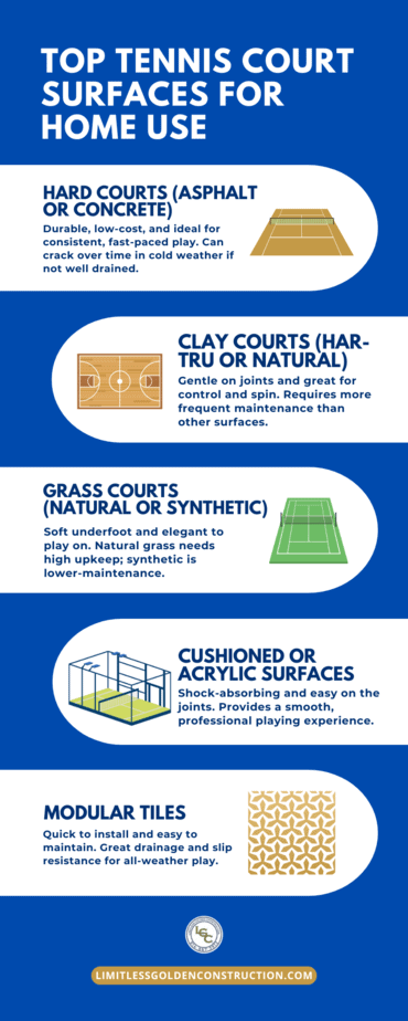 Best Types Of Tennis Court Surfaces For Backyards Top Work Best Types Of Tennis Court Surfaces For Backyards Top Work